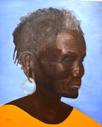 Afrikanerin, Öl auf Holz 39x48cm, 2009.