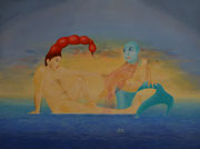 Sternzeichen - Skorpion & Fisch / Star  sign  - Scorpion & Fish, Öl auf Leinwand 120 x 90 cm, 2017.  Oil on Canvas.