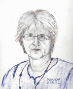 Maria Kollermann, Pastell und Kohle, 13,5x16cm. 