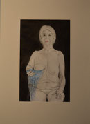 Schnittstelle:  Zeichenkohle und Pastell auf Papier,  52  x  72 cm, inkl. Rahmen.  Interface:  Charcoal and pastel on paper, inkluded Frames. 2018. 
