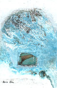 SPRECHENDE TIERE/ Was will sie denn ? Acrylfarbe, Fischflosse in Polyesterglas, Marmormehl auf Lw. 60 x 40 cm