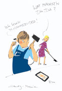 Handy-Mania, Hämmervideo. Karikatur