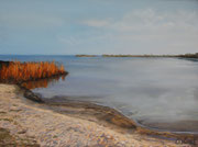 Early Morning Makkum Beach,  Pastel on Pastel Card, 30x40cm, 2011, Private Collection