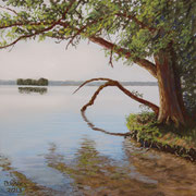 Morning Light at the Lake Plön, Pastel on Pastelmat, 30x30cm, 2013, Private Collection