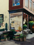 Flower Shop Alkmaar, Pastel on Pastelmat, 55x40cm, 2013, Collection of the Artist