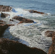 Breaking Wave Cote Bleu, Pastel, 40x40cm, 2014, Private Collection