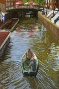 Two Gents in a Boat, Pastel on Pastelcard, 2011, Private Collection