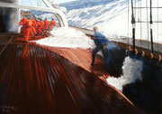 All hands on deck!, Pastel on Pastelcard, 50x70cm, 2013