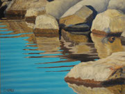 Steine im Wasser, Pastel on Pastelcard, 30x40cm, 2010