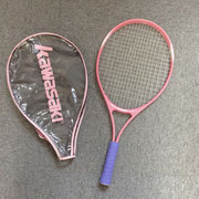 テニスラケット100　ジュニア  KAWASAKI ピンク&紫　カバー付き　580Ｈ　￥1,200