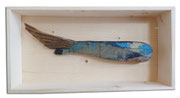 Fisch in Holzkiste 2, 36 x 18 x 6 cm