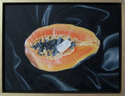 Halbe Portion (Papaya), 2009, 30x40cm, Öl/Lw.