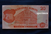 Bolivien. Währung Boliviano.