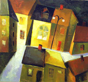 Laternenlicht, 75 x 70 cm, Öl auf Leinwand