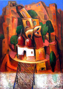 Alte Brücke in Heidelberg, 50 x 70 cm, Acryl auf Leinwand