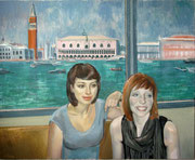 Im Vaporetto, 110 x 90 cm, Acryl auf Leinwand