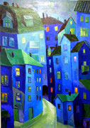 Dämmerung, 70 x 100 cm, Acryl auf Leinwand
