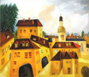 Am Rande des Waldes, 120 x 105 cm, Öl auf Leinwand