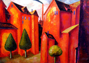 Feuer-Rot, 130 x 110 cm, Öl auf Leinwand, / verkauft /