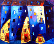 Blaue Nacht, 120 x 100 cm, Acryl auf Leinwand