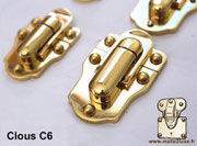 fermoir malle laiton quincaillerie bijouterie trunk brass C6 clous