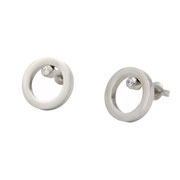 Ohrstecker Ring mit einem Zirkonia Edelstahl