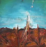 Einschlag, Mixed Media auf Leinwand, 100 x 100cm