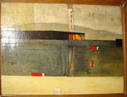 Le phare, 1959, (huile, 54 x 73 cm, Fonds National d'art contemporain, dépôt auprès du Conseil Constitutionnel.)