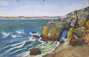 Crozon (gouache sur bois, 21 x 14 cm, coll. part. MR)