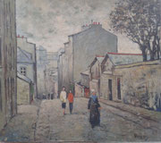 Brest, rue Vauban, 1952 (huile sur toile marouflée sur contreplaqué, 51 x 58 cm, coll. part. TP)