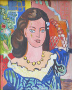 Portrait façon Matisse (huile sur bois, 40 x 50 cm, coll. part. MR)