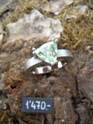 Bild:Ring,Weissgold750,18kt,Turmalin,mint,mintgrün,Handarbeit,Unikat