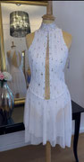 Kürkleid mit Raffungen im Vorderteil