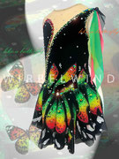 Kürkleid ´Schmetterling´, Oberteil aus elastischem Samt, Gr.  146, Seitenansicht