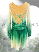 Kürkleid mit grünem Farbverlauf