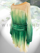 Kürkleid mit grünem Farbverlauf