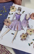 Kürkleid mit 3D Blüten