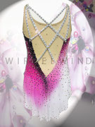 Kürkleid mit Farbverlauf und 3D Blüte/ Gr. 152-158/ Rückenansicht