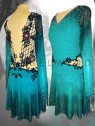 Kürkleid mit 3D Spitze und Farbverlauf