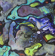 Baignade nocturne 20x20cm
