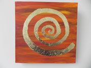 * Lebensspirale (mit Blattgold), 30 x 30 x 4 cm, CHF 128.--