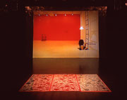 LABOUR-48-She Lies/She Dissolves, mirror, carpet, viideo installation, Kobe Art Village Center, 2000