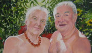 Eva und Adam   (Ausschnitt)  60 x 60 cm  Acryl auf Leinwand
