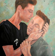 Ein Kuss   80 x 80 cm   Acry. auf Leinwand   verkauft