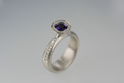 Ring - Goldschmied - Palladium - Brillanten - Amethyst