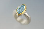 Ring - Golschmied - Silber - Feingold - Aquamarin