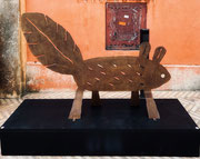 SETCH, Who are you? 98X144X23cm sculpture in cut patinated steel. Galerie Gabel, Biot