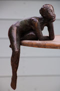 Anne Arnaud-sculpture en bronze patiné-2/8 galerie Gabel Biot-village-côte d'Azur