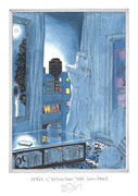  Frank Zeidler, "Après l’extinction des lumières" Dessin original , encres, aquarelle, crayon. 28X38cm-  Galerie Gabel, Biot -  Galerie Gabel, Biot
