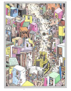 Frank Zeidler, "Developpement de luxe" Dessin original , encres, aquarelle, crayon. 28X38cm-  Galerie Gabel, Biot -  Galerie Gabel, Biot